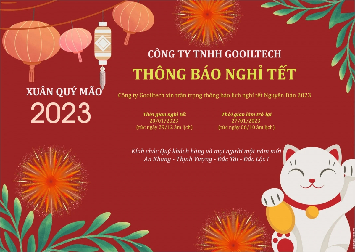 THÔNG BÁO KẾ HOẠCH NGHỈ TẾT ÂM LỊCH QUÝ MÃO 2023